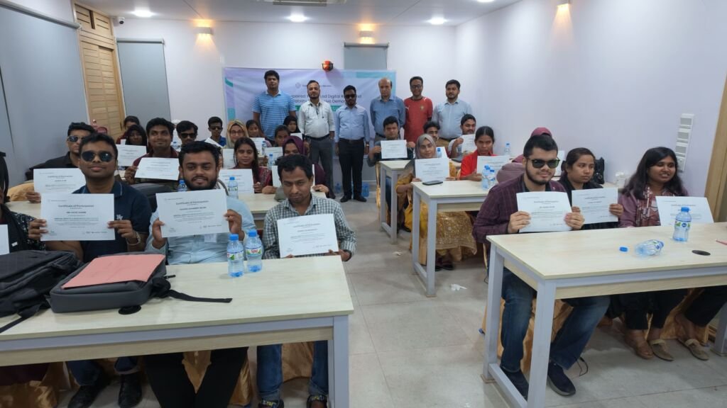 Full group photo of 30 trained youth accessibility auditors with disabilities holding their certificates alongside project organizers at the completion of the Bootcamp