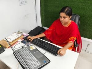 Participant engaging in digital design activities through the Hands-on Skill Development project.